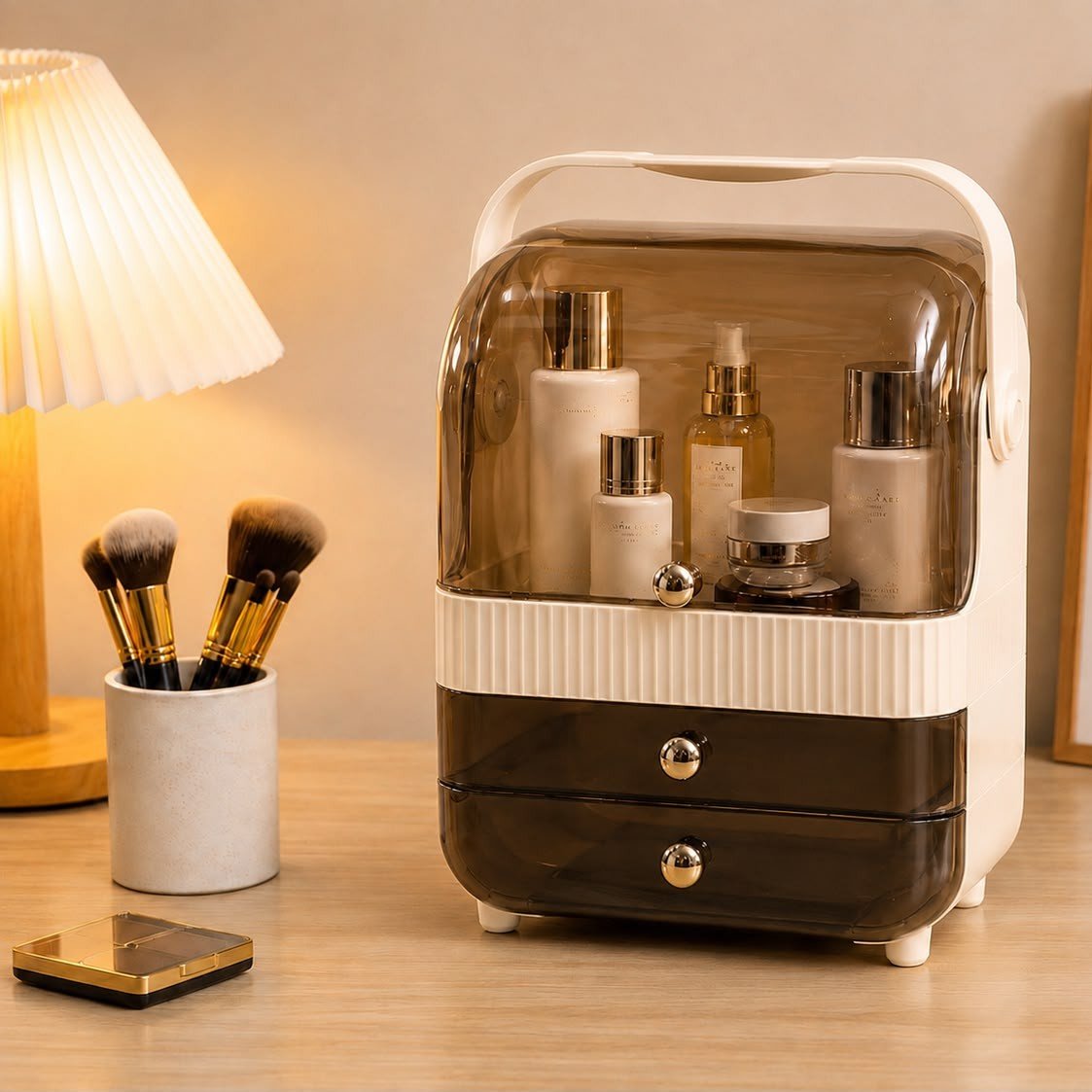 3-Tier Portable Dustproof Makeup & Skincare Organization